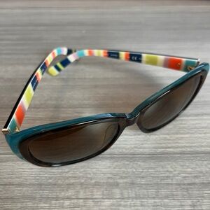 Kate Spade Blue and Brown Sunglasses with Classic Cat-Eye Design